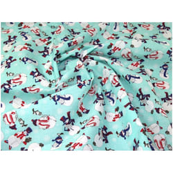 Minerva Printed Polycotton Fabric Aqua - per metre