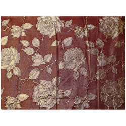 Minerva Metallic Woven Brocade Fabric Wine - per metre