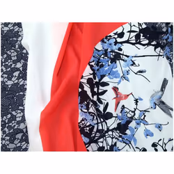 Minerva Polyester Georgette Fabric Navy Coral - per metre
