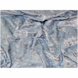 Minerva Embossed Plush Fleece Fabric Blue - per metre