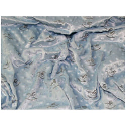 Minerva Embossed Plush Fleece Fabric Blue - per metre