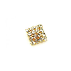 Glass Diamante Buttons  Gold - each