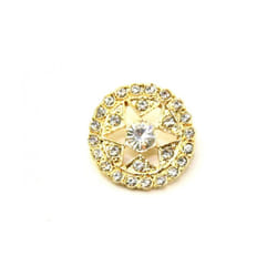 Glass Diamante Buttons  Gold - each