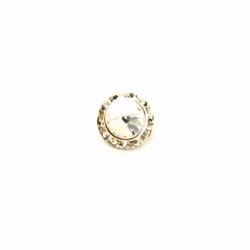 Glass Diamante Buttons  Silver - each