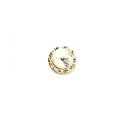 Glass Diamante Buttons  Silver - each