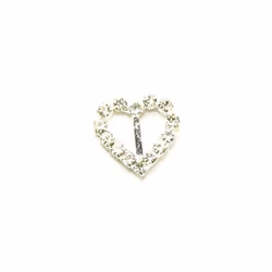 Diamante Heart Buckle Silver - each
