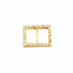 Diamante Rectangle Buckle Gold - each