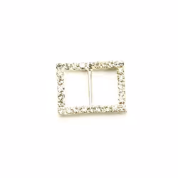 Diamante Rectangle Buckle Silver - each