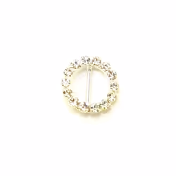 Diamante Round Buckle  Silver - each
