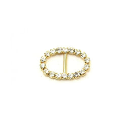 Diamante Oval Buckle  Gold - each