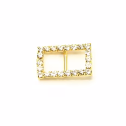 Diamante Rectangle Buckle  Gold - each