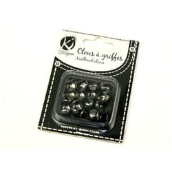 Round Metal Studs  Gunmetal - per pack of 30