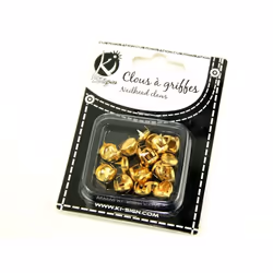 Round Metal Studs  Gold - per pack of 30
