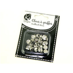 Round Metal Studs  Silver - per pack of 40