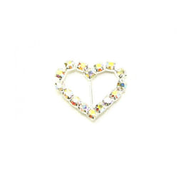 Diamante Heart Buckle  Aurora - each