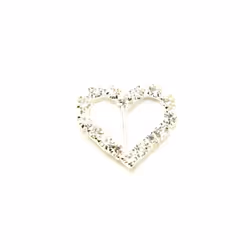 Diamante Heart Buckle Silver - each
