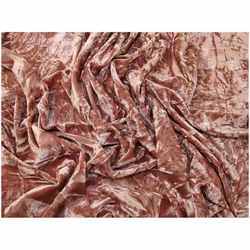 Minerva Crush Velvet Stretch Knit Fabric Withered Rose - per metre