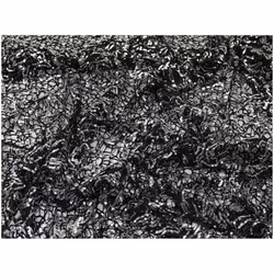 Minerva Embroidered Lace Fabric Black & Silver - per metre