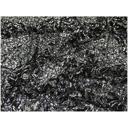 Minerva Embroidered Lace Fabric Black & Silver - per metre