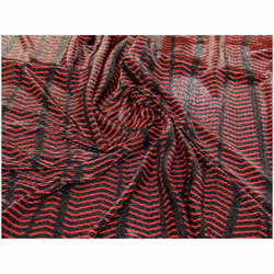 Minerva Pleated Plisse Stretch Knit Fabric Red - per metre
