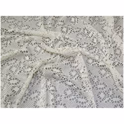 Minerva Stretch Lace Fabric Cream - per metre