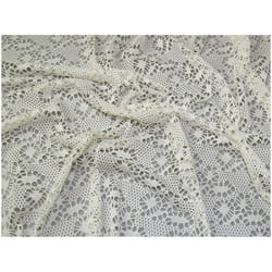 Minerva Stretch Lace Fabric Cream - per metre