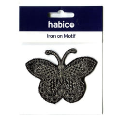 Butterfly Patch Motif  Black - each