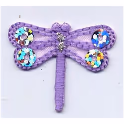 Dragonfly Patch Motif Lilac - each