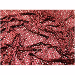 Minerva Cut Out Velvet Stretch Knit Fabric Wine - per metre