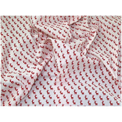 Minerva 100% Cotton Fabric Ivory & Red - per metre