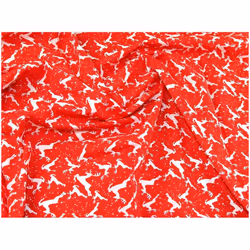 Minerva Printed Polycotton Fabric Red - per metre