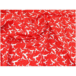 Minerva Printed Polycotton Fabric Red - per metre