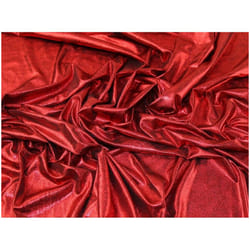Minerva Metallic ITY Silky Stretch Knit Fabric Red on Black - per metre