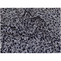 Minerva 100% Cotton Poplin Fabric White on Navy - per metre