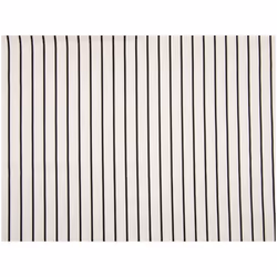 Minerva Woven Stretch Cotton Sateen Fabric Black on Cream - per metre