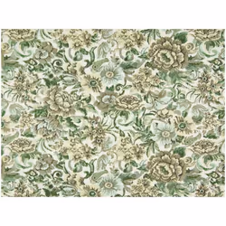 Minerva Metallic Woven Brocade Fabric Green - per metre