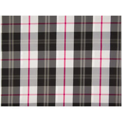 Minerva Memory Raincoat Coating Fabric Black Fuchsia - per metre