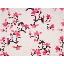 Minerva Embroidered 100% Cotton Fabric Fuchsia - per metre