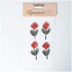 Flower Embellishments  Red - per pack