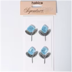 Flower Embellishments Turquoise - per pack