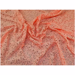 Minerva Corded Lace Fabric Coral - per metre