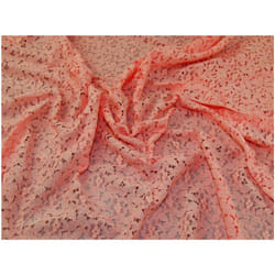 Minerva Corded Lace Fabric Coral - per metre