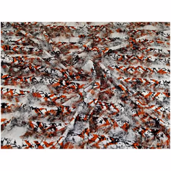 Minerva Fringed Georgette Fabric Rust - per metre