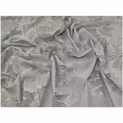 Minerva Cut Out Textured Stretch Knit - per metre - Silver Grey