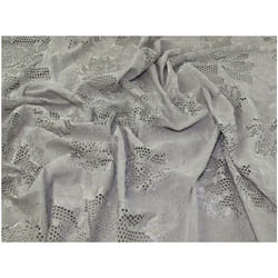 Minerva Cut Out Textured Stretch Knit - per metre - Silver Grey