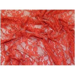 Minerva Stretch Lace Fabric Ginger - per metre