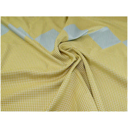 Minerva Woven Jacquard Fabric Gold & Blue - per metre