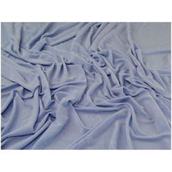 Minerva Textured Stretch Knit Fabric Blue & Silver - per metre