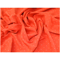 Minerva Woven Jacquard Fabric Red Coral - per metre