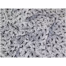 Minerva Printed Polycotton Fabric White - per metre